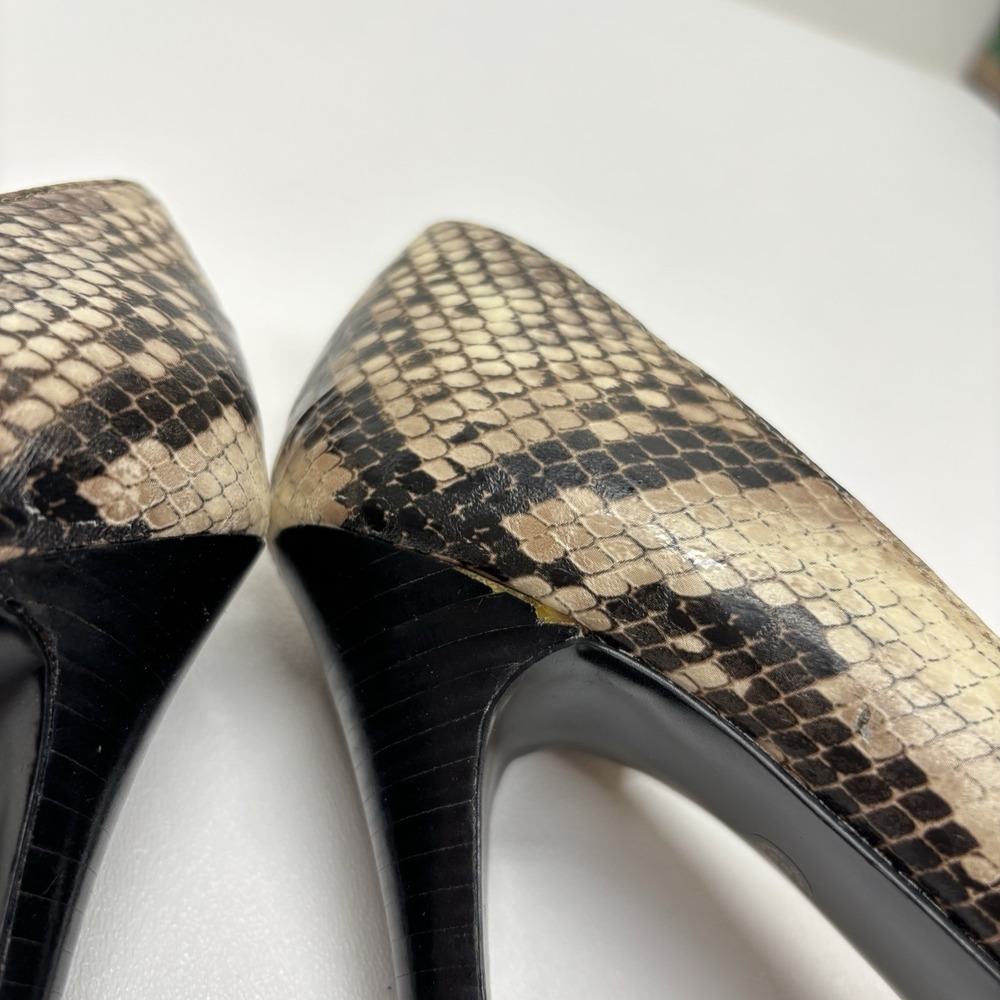 Worthington D'Orsay Peep Toe Heels Size 6 M Snakeskin Stiletto Sexy Party Y2K - Picture 7 of 15